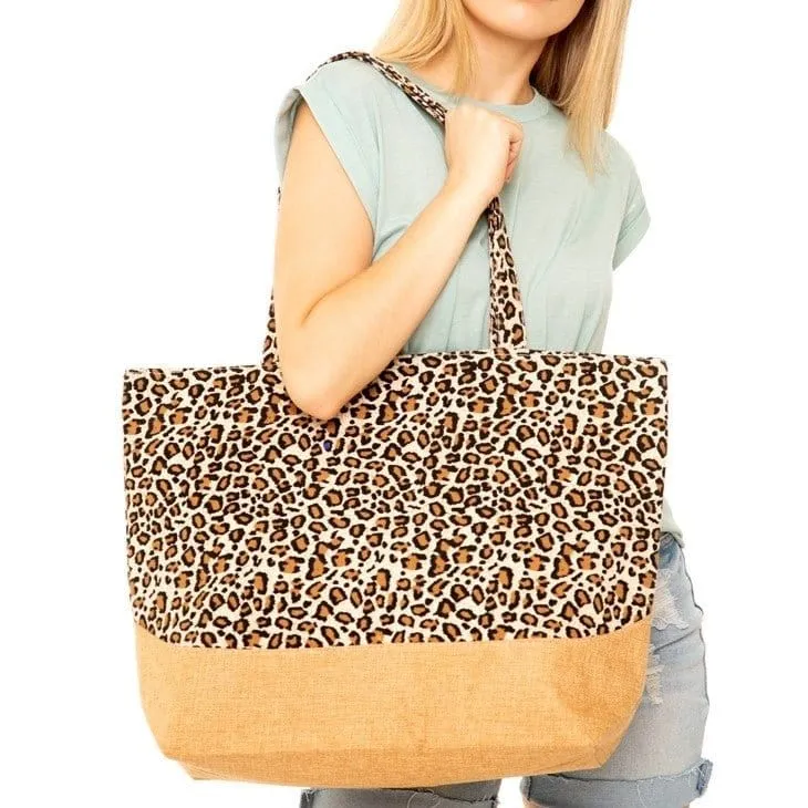Urban Accessory Comfort Fit MB0082 Leopard Print Tote Bag