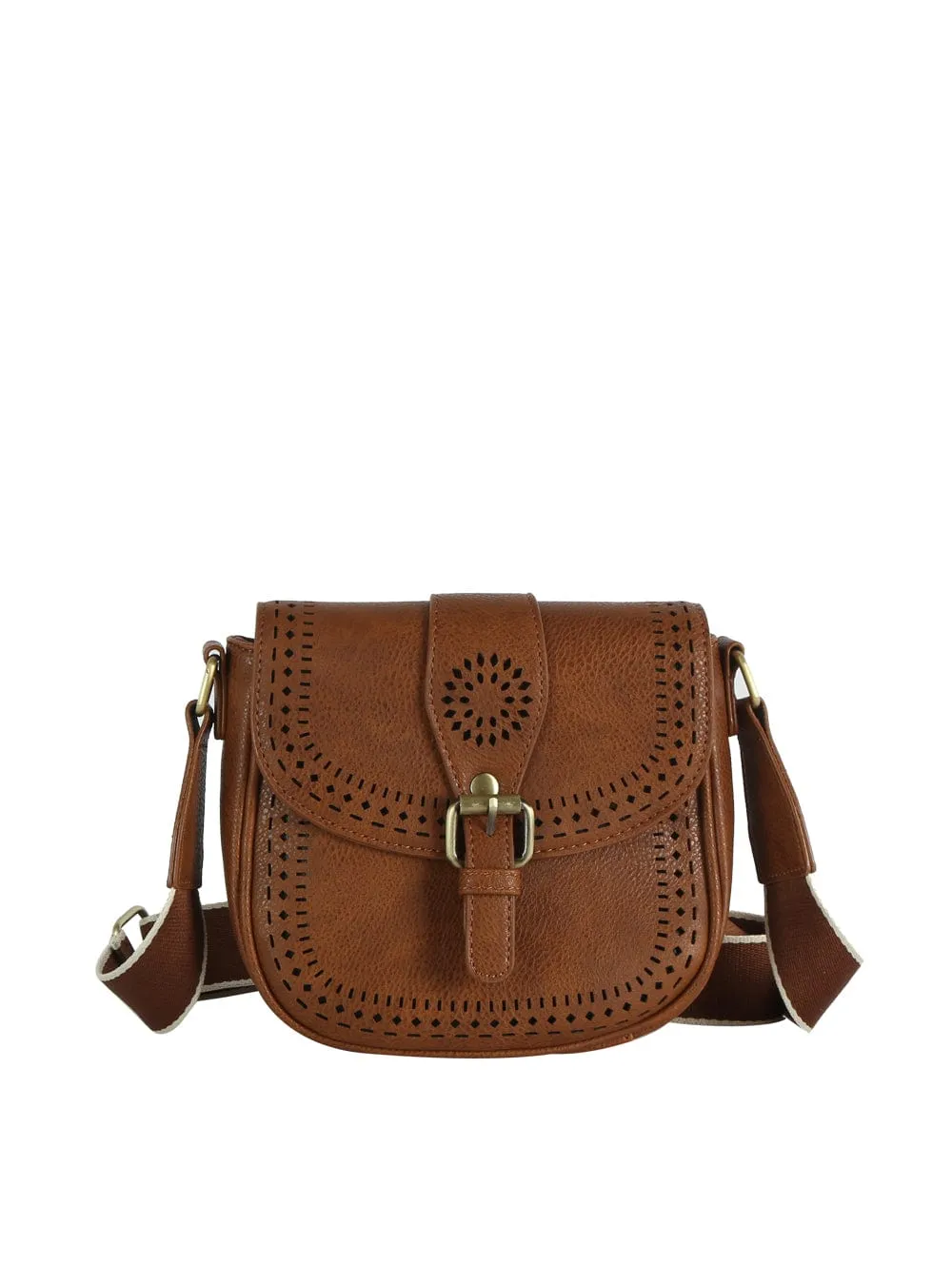 Minimalistic design allows it to pair with any outfit Outdoor Compact Gear ME0050 Norah Laser Cutout Crossbody Bag