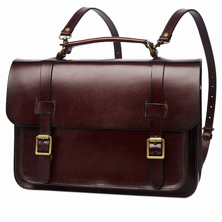 Refined Look Men's Leather Convertible Messenger Bag Backpack Stachel Bag For Men