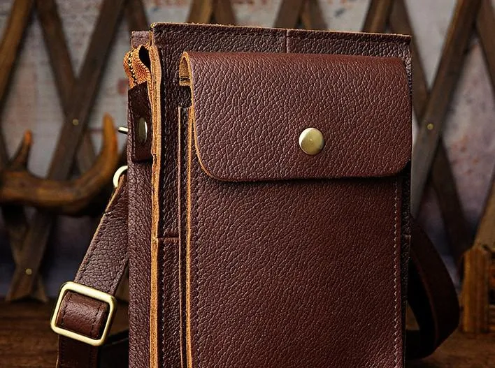 Luxury Accessory Casual Use Mens Leather Small Belt Pouch Side Bag Waist Pouch COURIER BAG Holster Belt Case for Men