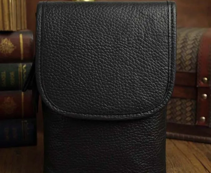 Mens Leather Small Belt Pouch Side Bag Waist Pouch Holster Belt Cases for Men Travel Organizer