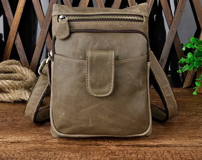 Portable Case Mens Small Leather Belt Pouch Side Bag Holster Belt Case Waist Pouch for Men