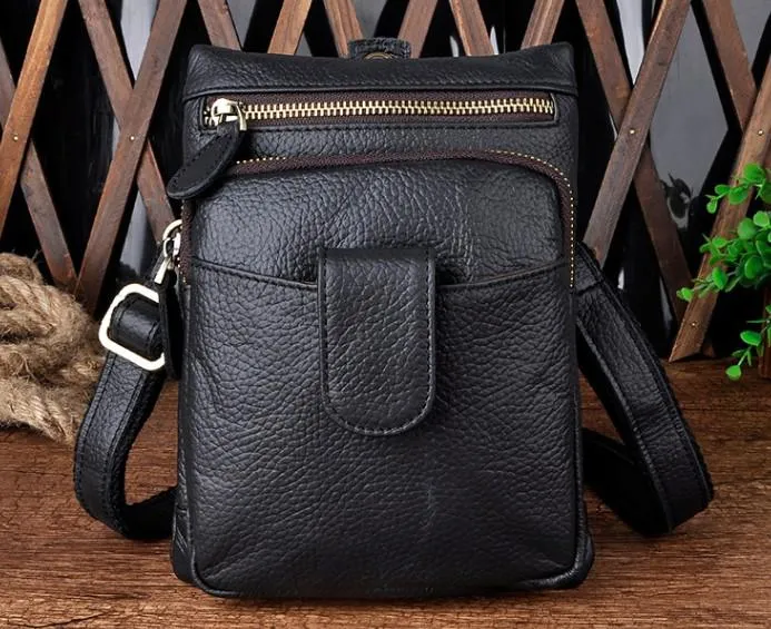 Mens Small Leather Belt Pouch Side Bag Holster Belt Case Waist Pouch for Men Classic Edge Modern Design