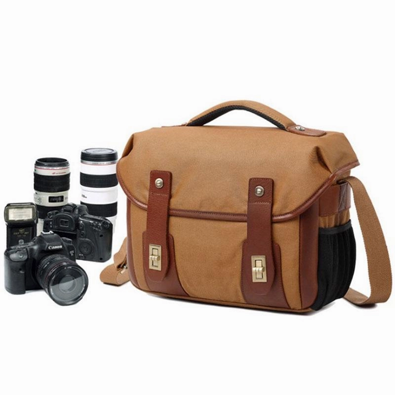 Everyday Comfort Mens Canvas Camera Messenger Bag Side Bag Courier Bag Camera Shoulder Bag for Men