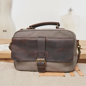 Urban Companion Holiday Travel Mens Canvas Gray Cool Messenger Bag Side Bag Canvas Handbag for Men