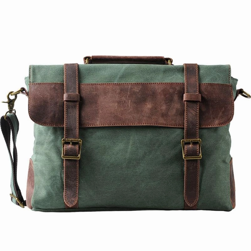 Simple Gear Mens Canvas Leather Cool Side Bag Messenger Bag Canvas Handbag for Men