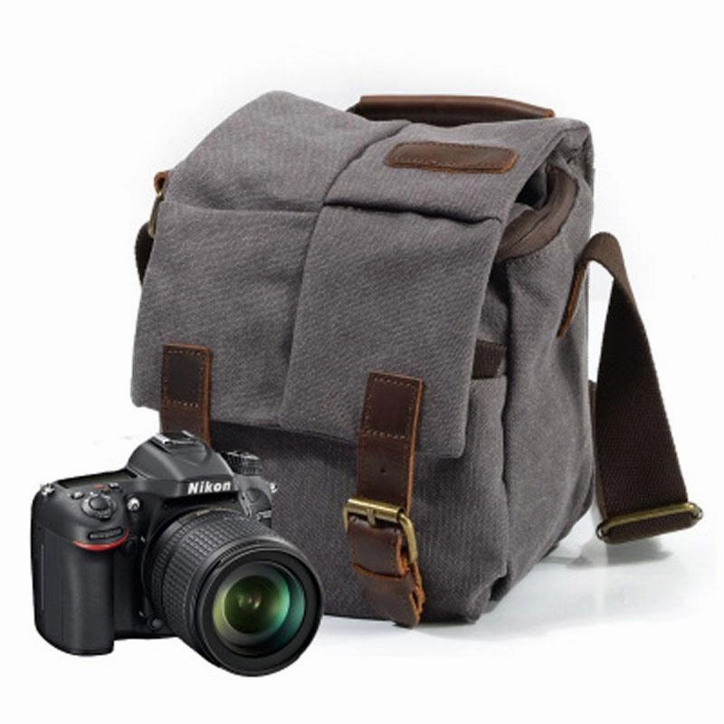 Urban Adventure Casual Comfort Mens Small Canvas Camera Messenger Bag Side Bag Camera Shoulder Bag for Men