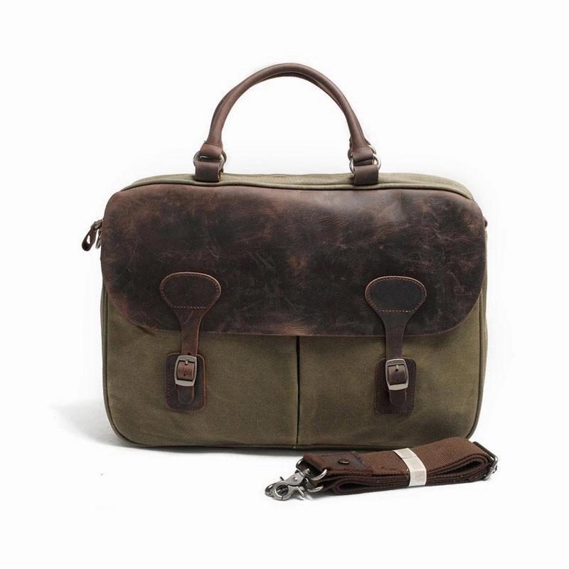 Office Outfit Holiday Outfit Mens Waxed Canvas Leather Briefcase Handbag Laptop Bag Business Bag for Men
