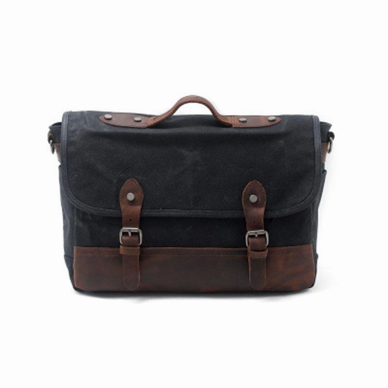 Minimalist Function Minimal Journey Mens Waxed Canvas Leather Messenger Bag Camera Side Bag Courier Bag for Men