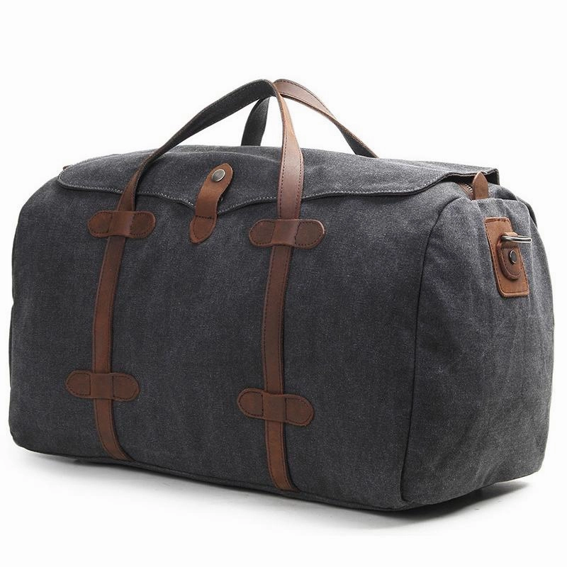 Extra Storage Mens Waxed Canvas Overnight Bag Canvas Weekender Bag Canvas Travel Bag for Men
