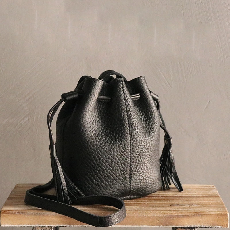 Compact Travel Purse Elegant City Fashion Mini LEATHER WOMEN Barrel Bag Small Bucket Purse SHOULDER Purses FOR WOMEN