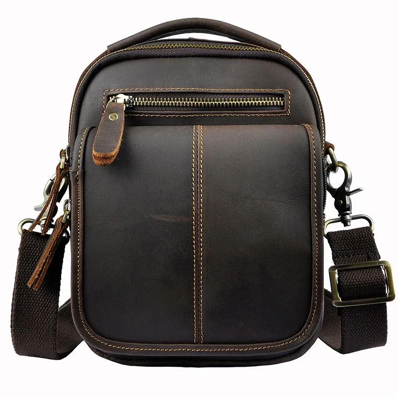 Daily Functionality Vintage Mens Leather Side Bag Belt Pouch Holster Belt Case Waist Pouch for Men