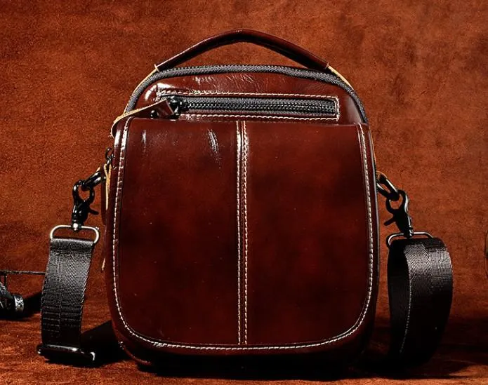 Refined Function Compact Gear Vintage Mens Leather Side Bag Belt Pouch Holster Belt Case Waist Pouch for Men