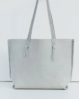 Handmade leather handbag gray tote bag shoulder bag shopper purse women Trendy Look Practical Look