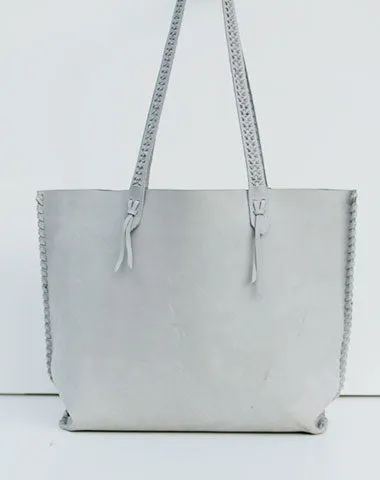 Handmade leather handbag gray tote bag shoulder bag shopper purse women Trendy Look Practical Look