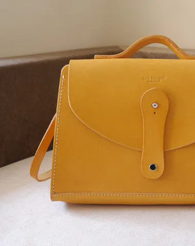 Handmade leather crossbody Satchel School messenger Shoulder Bag for women Classic Outfit