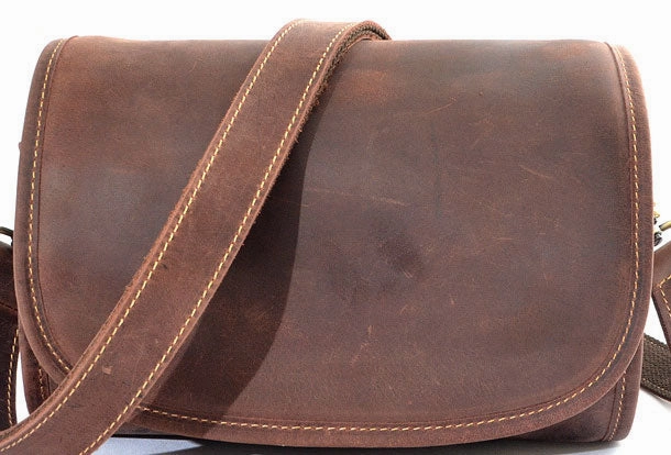 Versatile Use Vintage Leather Saddle Messenger Bag Mens Side Bag Postman Bag For Men