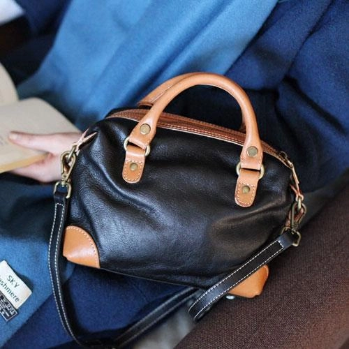 Premium Choice Vintage Womens Leather Small Red Satchel Handbag Shoulder Bag Ladies Doctor Satchel Purse Women's Satchel Crossbody Purse