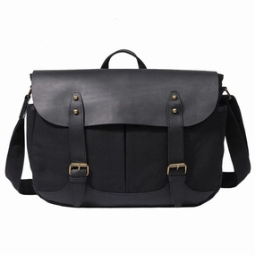 Casual Companion Mens Canvas Leather Messenger Bag Saddle Side Bag Canvas Shoulder Bag for Men