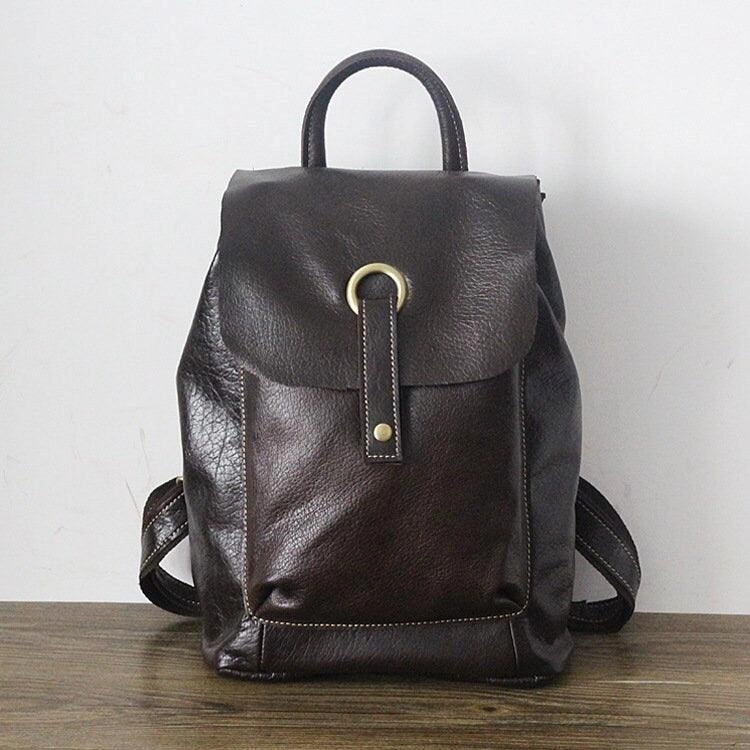 Functional Adventure Design Urban Adventure Minimalist Backpack Purse for Women | SOFT GENUINE LEATHER | Available in Black, Tan and Coffee | Real Leather Backpack Purse | Gift For Her