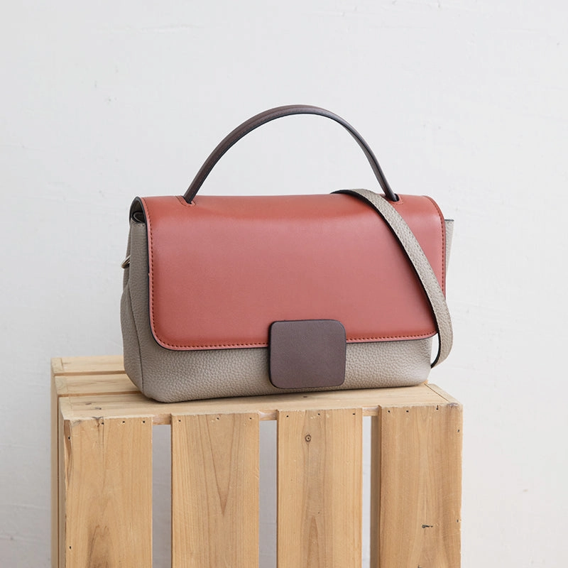 Chain Strap Minimalist Leather Womens Stylish Handbag Work Purse Shoulder Bag for Women