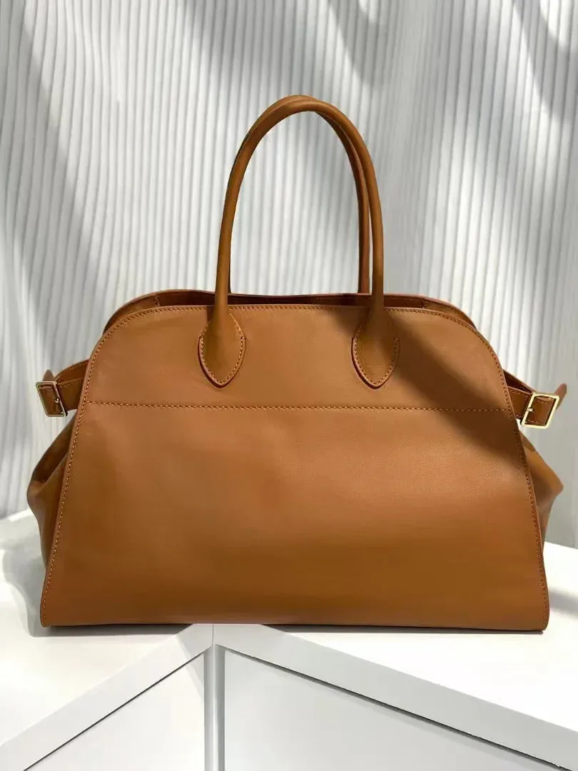 Casual Outfitters Versatile Genuine Leather Tote Bag - Women's Boston Shoulder Bag for Everyday Commute, Luxury Designer Bag