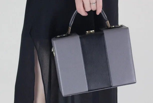 Compact Fashion Everyday Storage Genuine Leather Cube bag shoulder bag small suitcase for women leather crossbody bag