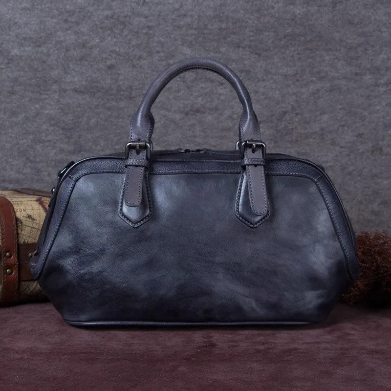 Travel Fashion Modern Look Gray 13" Womens Leather Doctor Handbag Brown Doctor's Bag Red Shoulder Bag Purse for ladies