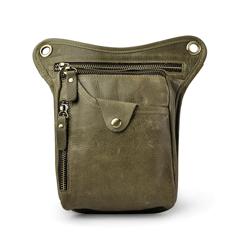 Travel Simplicity Leather Belt Pouch for Men Leg Drop Bags waist BAGs Shoulder Bag For Men