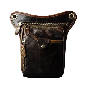 Timeless Fashion Practical Choice Leather Belt Pouch for Men Leg Drop Bags waist BAGs Shoulder Bag For Men