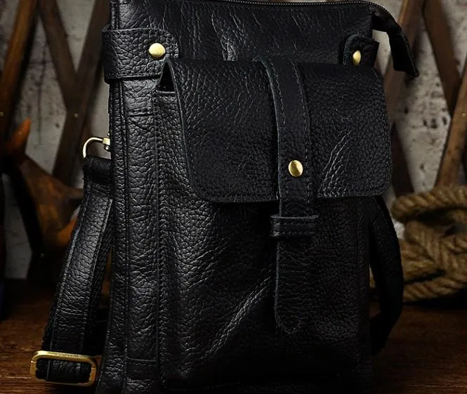 Sleek Organizer Everyday Essential Mens Leather Small COURIER BAG Side Bag Waist Bag Holster Belt Case Belt Pouch for Men