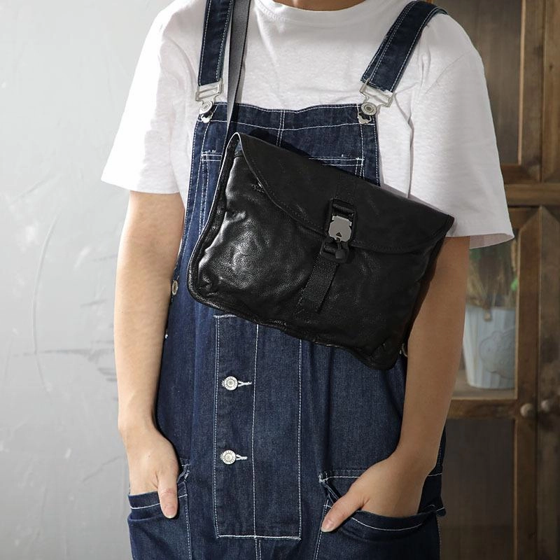 DISTRESSED BROWN LEATHER MEN'S Side BAG 10 inches MESSENGER BAG Leather Coffee Courier BAGs FOR MEN Workday Function