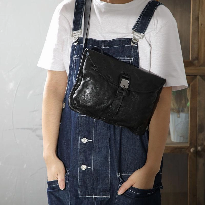 DISTRESSED BROWN LEATHER MEN'S Side BAG 10 inches MESSENGER BAG Leather Coffee Courier BAGs FOR MEN Daily Functionality Street Lifestyle