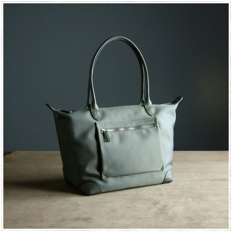 Womens Dark Gray Nylon Shoulder Tote Large Dark Gray Nylon Handbag Purse for Ladies Compact Carry