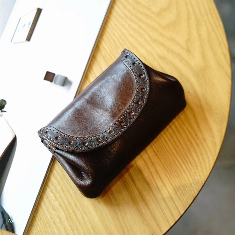 Durable card wallet Daily Structure Handmade leather wallet | Full Grain Leather Vintage Purse | Short Wallet small vintage card wallet Coin Pouch for women Handmade