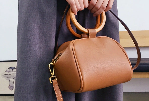 Busy Morning Genuine Leather Cute Doctor Bag Handbag Crossbody Bag Shoulder Bag Women Leather Purse