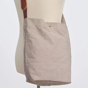 Mens Canvas Gray Cool Bucket Courier bag Messenger Bag Canvas Side Bag for Men Functional Lifestyle Chic Accessory