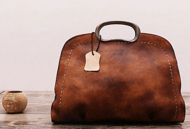 Handmade Vintage Leather Women Handbag Shoulder Bag Purse for Women Minimal Aesthetic city commute