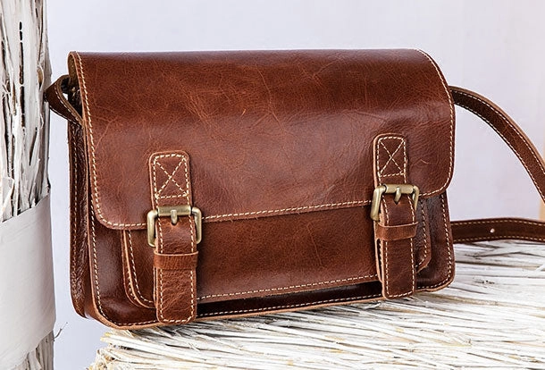 Genuine Leather Handbag Messenger Bag Crossbody Bag Shoulder Bag Purse For Women Travel Friendly Casual Style