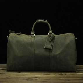Cool Mens Leather Large Weekender Bag Duffle Bag Travel Bag for Men Smart Closure urban commuting