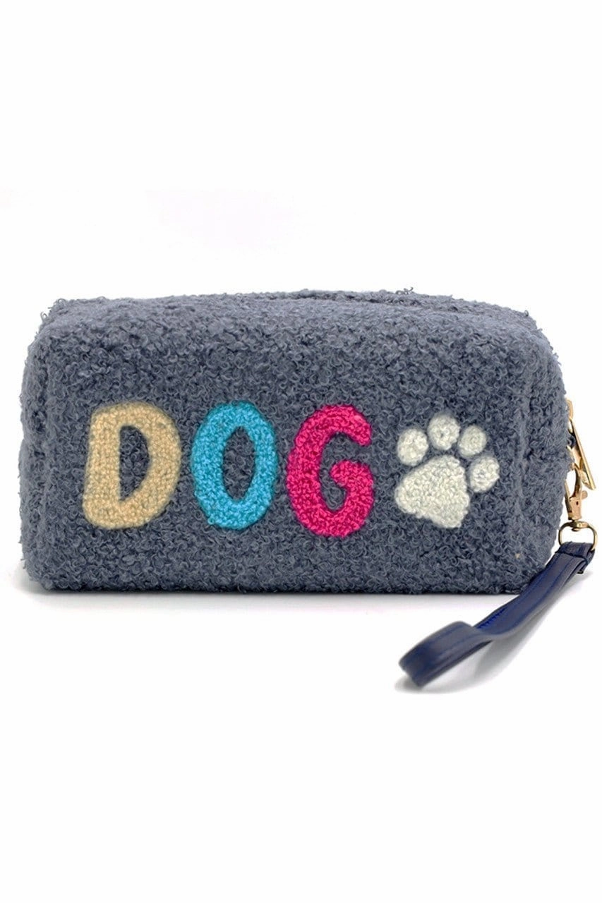 MP0169 COZY TEDDY FUR "DOG" WRISTLET POUCH Daily Function Travel Necessity