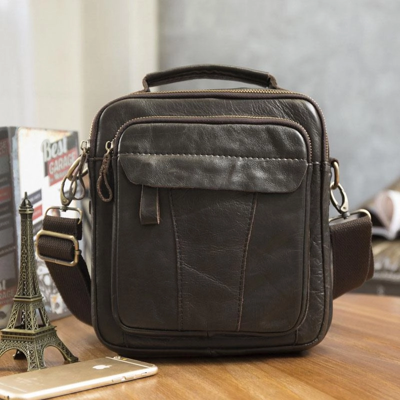 Comfort Journey Cool Leather Mens Small Side Bag Messenger Bags Shoulder Bags for Men