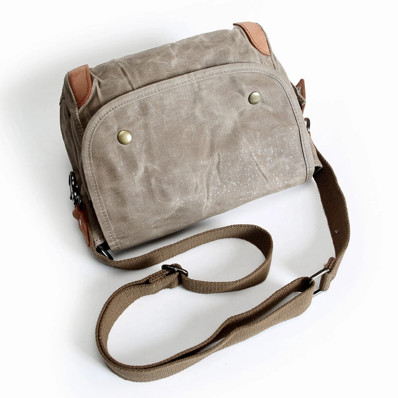 Casual Utility Gray Waxed Canvas Mens Casual Shoulder Bag Messenger Bags Casual Courier Bags for Men