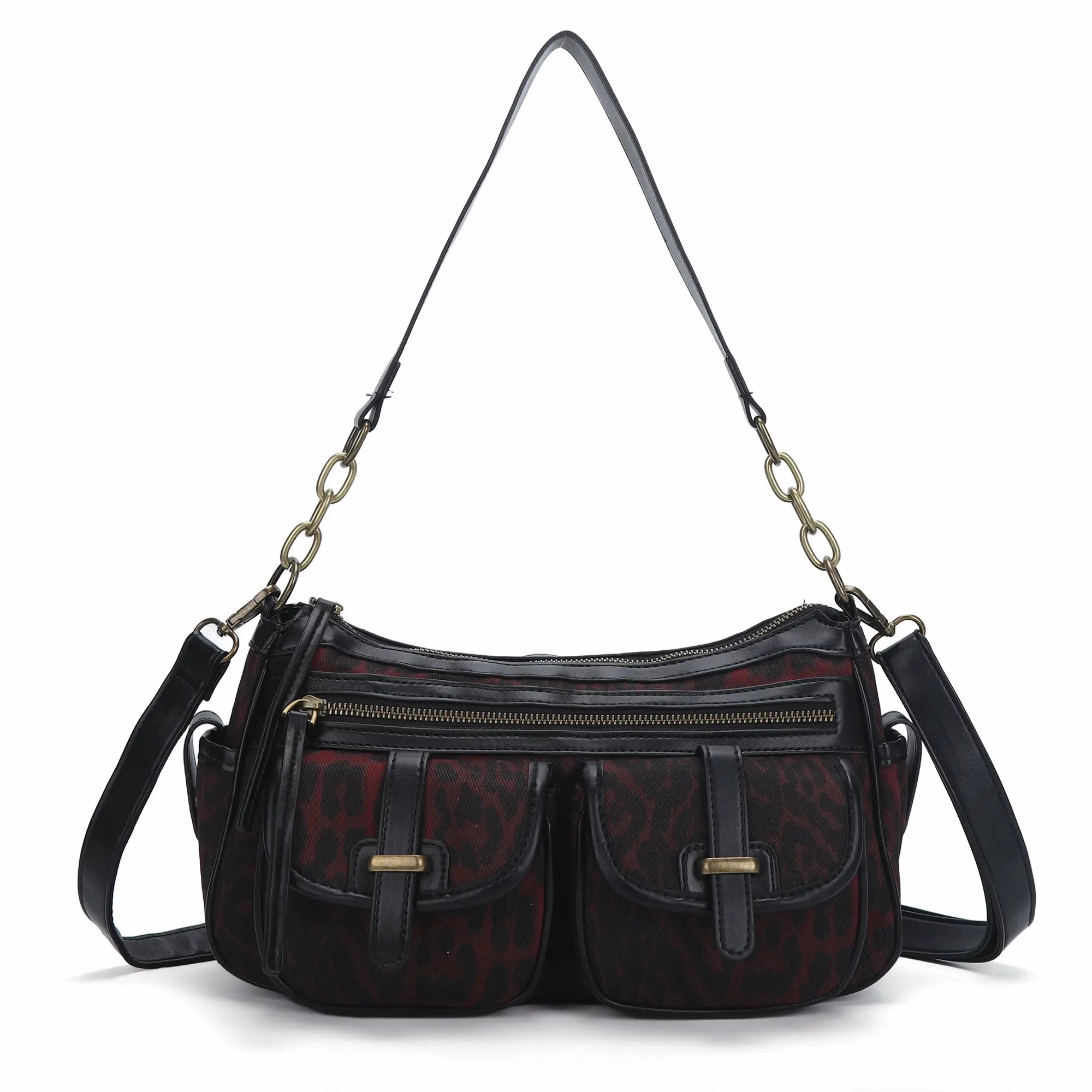 Trendy Casual Outfit Great for on-the-go individuals with busy lifestyles Classic fashion leopard print diagonal shoulder bag Tote purse