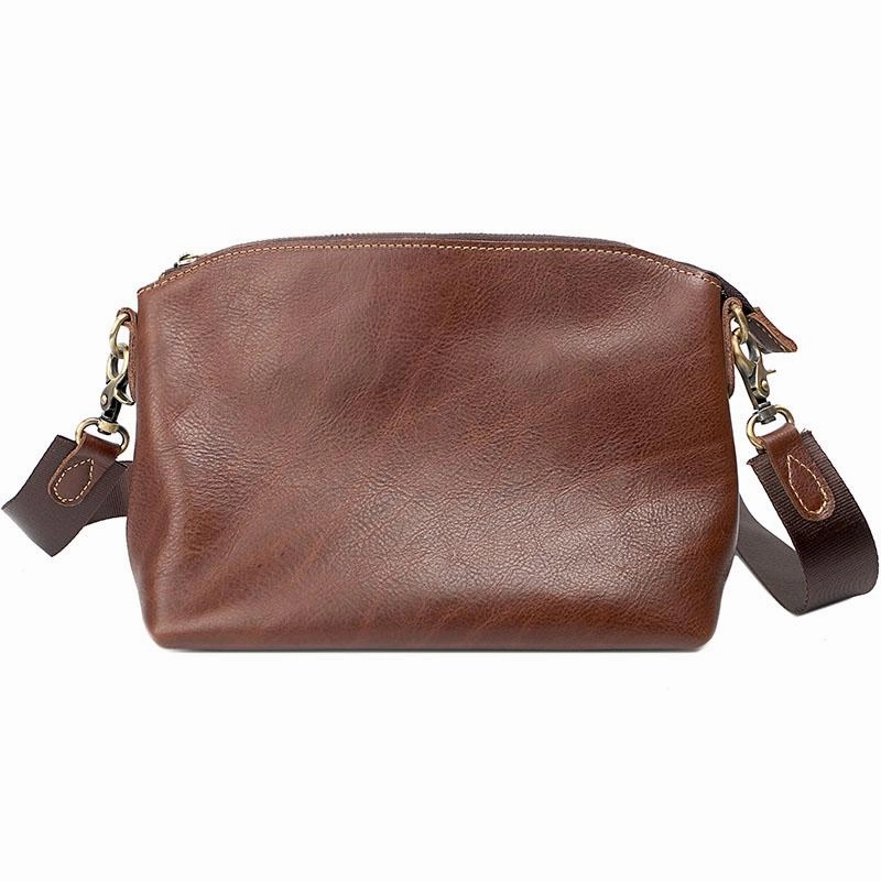 Brown Leather Mens Casual Small Courier Bags Messenger Bag Black Postman Bag For Men Urban Functionality Smart Travel