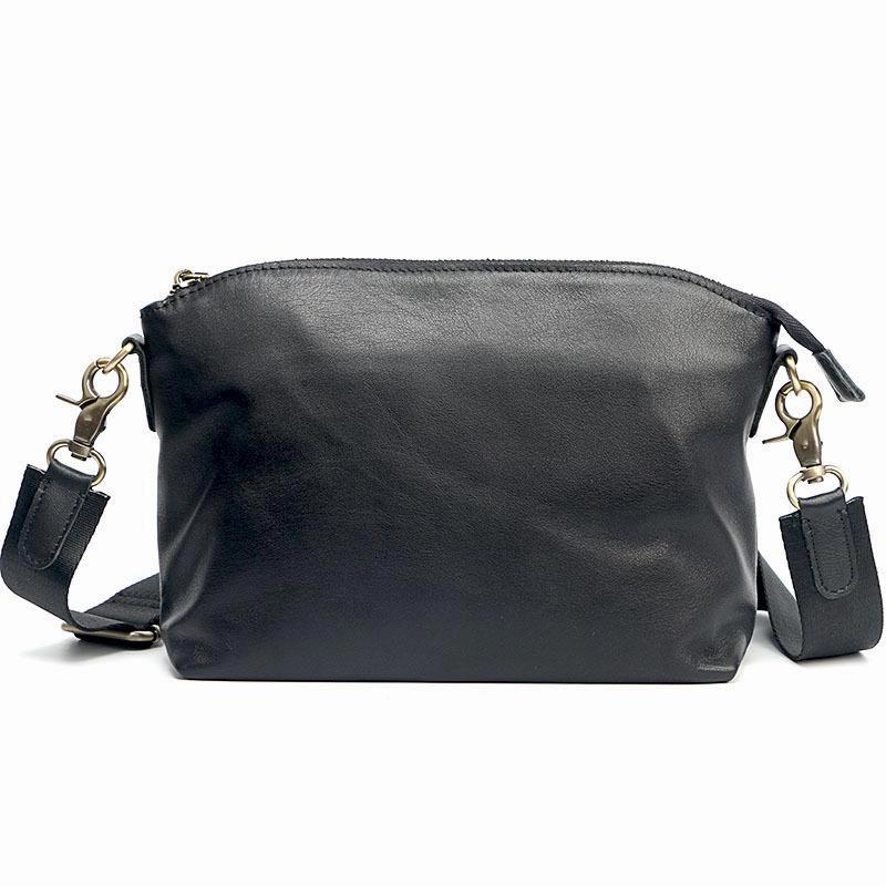 Street Lifestyle Casual Function Brown Leather Mens Casual Small Courier Bags Messenger Bag Black Postman Bag For Men