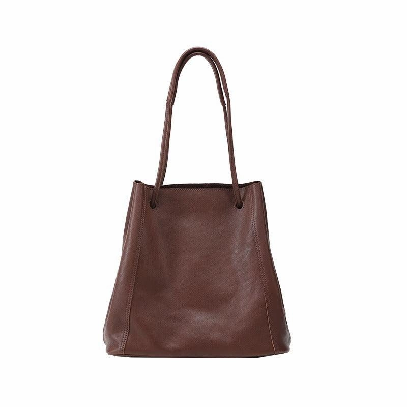 Functional Accessory Soft Leather Bucket Bag for Women | Genuine Leather Crossbody laptop Bag | Large Tote Bag