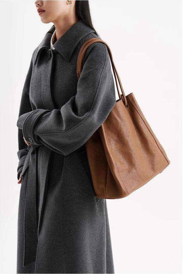 Soft Leather Bucket Bag for Women | Genuine Leather Crossbody laptop Bag | Large Tote Bag Everyday Organization Comfortable Chic Bag