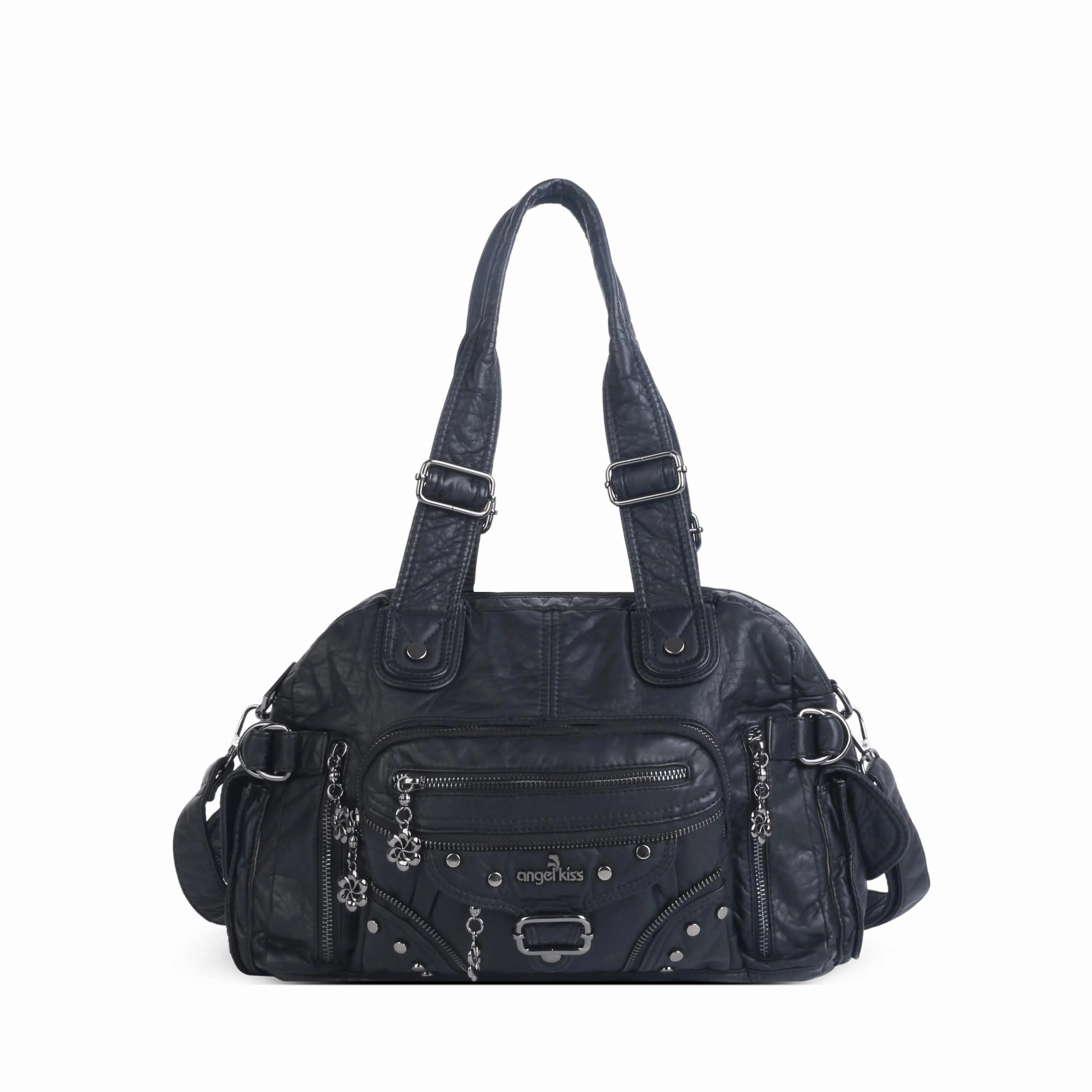 Multi-Pocket Vintage Vegan Leather Tote ?C Classic Shoulder & Handbag for Women Fashion Ease