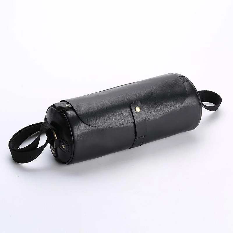 Black Leather Mens Brown Barrel Postman Bag Brown Bucket Messenger Bag Side Bag For Men Fashion Accessory